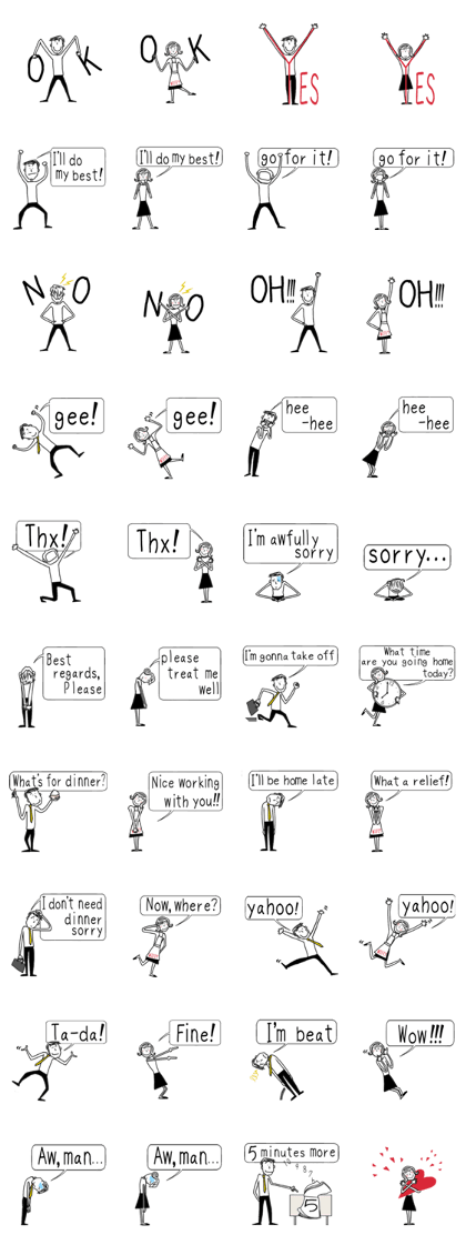 Sticker for couple - English ver. -