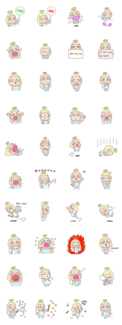 kawaii angel with bobbed hair