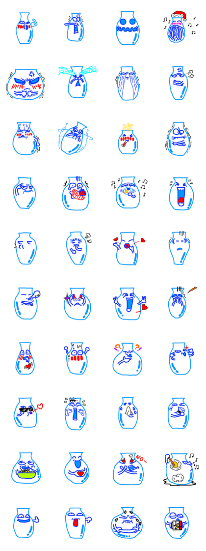 The blue-and-white porcelain