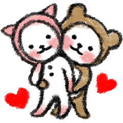 Hokaburi neko's love message sticker