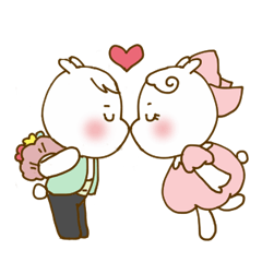cute rabbit couple's sticker