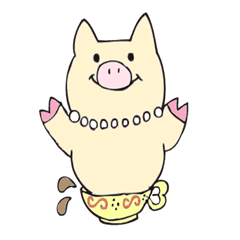 Pig with pearls.