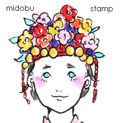 midobu's sticker gilrs  illustnation