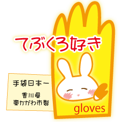 The rabbit likes gloves