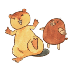 mole & beaver Sticker