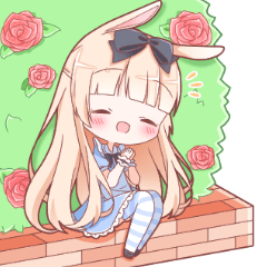 rabbit Alice's greeting sticker