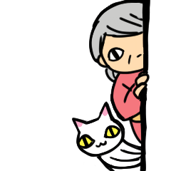 Grandmother and cat