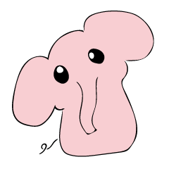 Little pink  elephant fairy