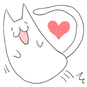 Strange white cat