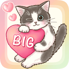 Big Sticker of a gentle kitten
