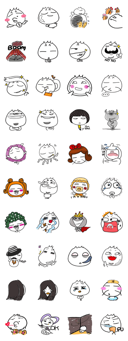 Mr. Bun funny facial expression stickers