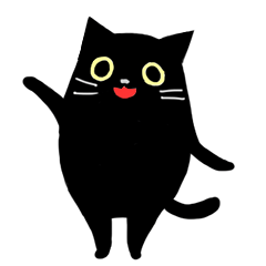 Versatile sticker of black cat