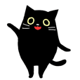 Versatile sticker of black cat