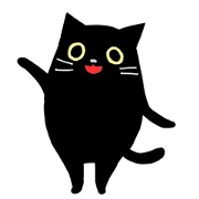 Versatile sticker of black cat
