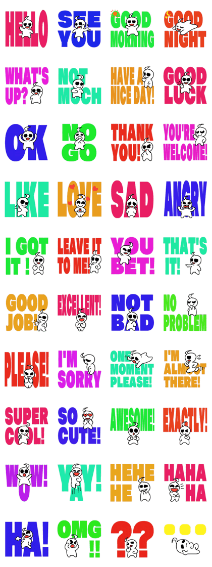 Big letter English sticker