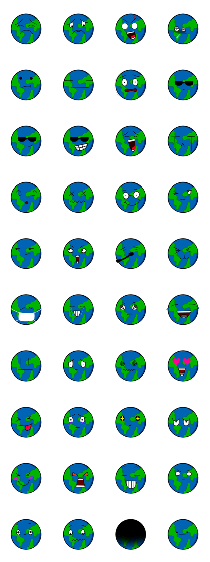 Earth: Cute Expressions