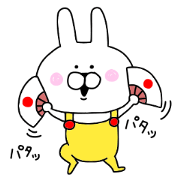 Rabbit dressed in overalls