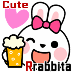 Cute Rabbita Celebration Sticker