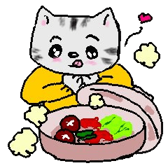 Character cat to hot pot party