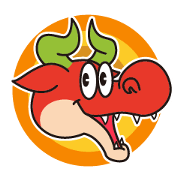 Happy Go Lucky Dragon Sticker(English)