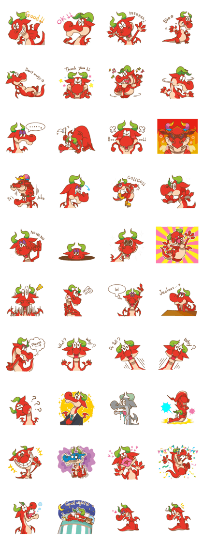 Happy Go Lucky Dragon Sticker(English)