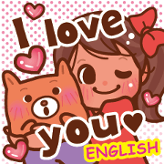 Girl and friends! English sticker