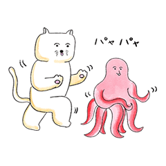 cute cat&cute octopus