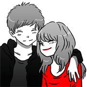 Manga couple in love