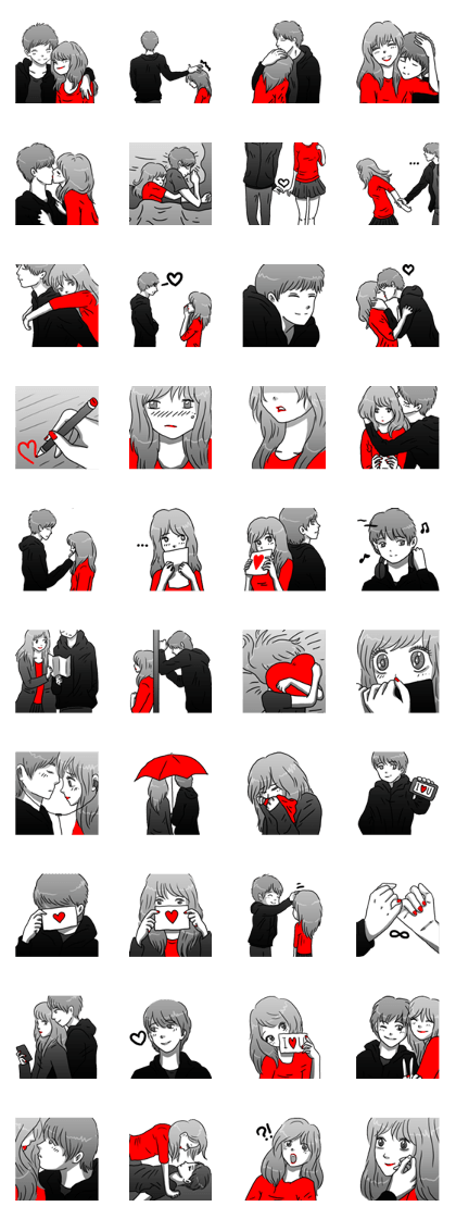 Manga couple in love