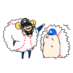 Baseball sheep and hedgehog second
