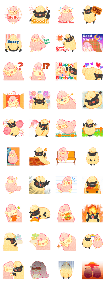 Cotton candy sheep sticker