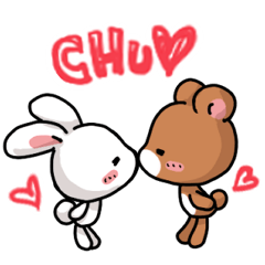 Rabbit and Bear's love sticker