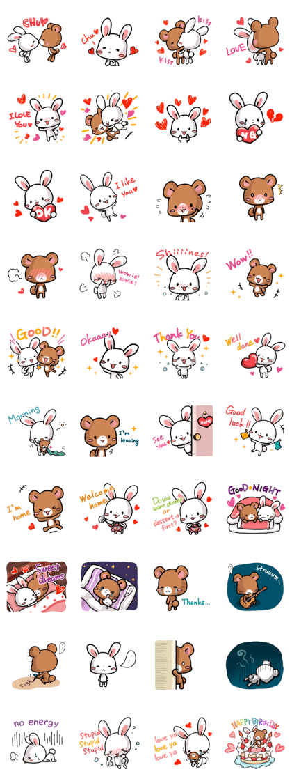 Rabbit and Bear's love sticker