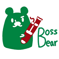 boss bear playing bassoon