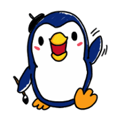 Omelette penguin---Black and White Mime