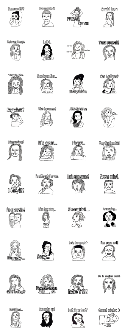 Women stickers  -English ver.-