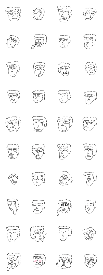 Man of various expressions