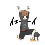 It is a boy and a penguin relaxedly
