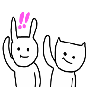rabbit and cat by Ohanamatope