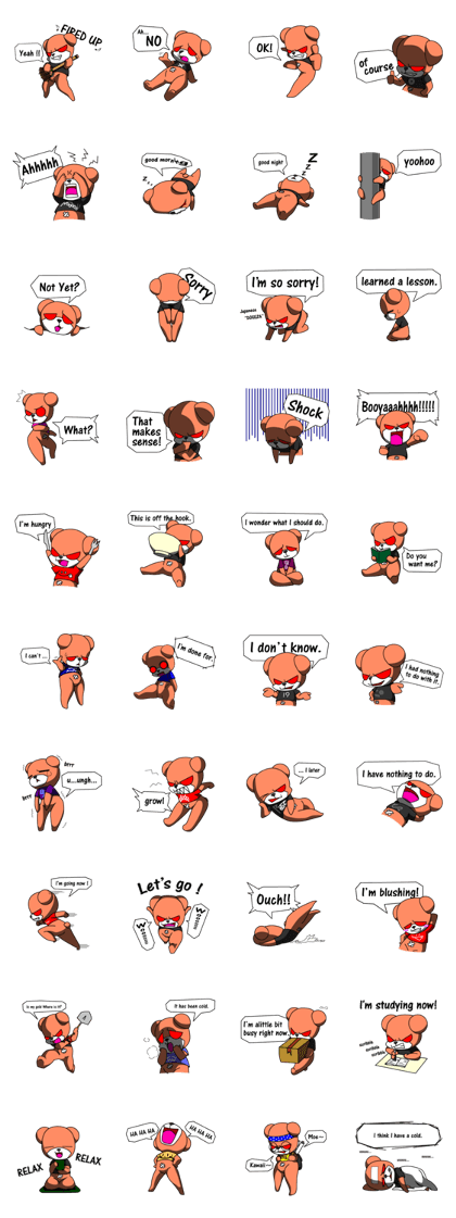 cheeky's sticker.English version.