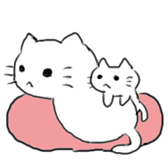 White cat and little cat