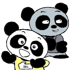 White panda gray panda