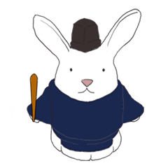 Rabbit Shinto priest and priestess