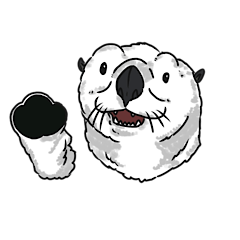Sea otter original character stamp