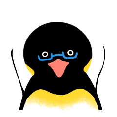 Sticker of a penguin of glasses