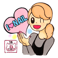 Sticker usable everyday of the nail girl