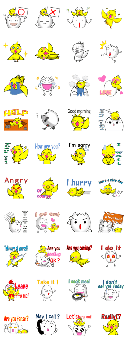 A chick and egg(English)