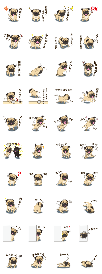 A sticker willingly. Pug