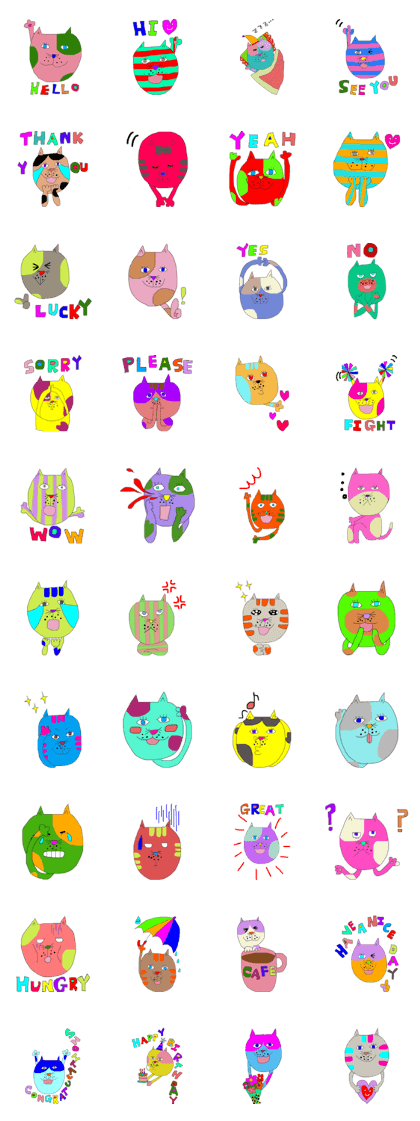 so colorful cats