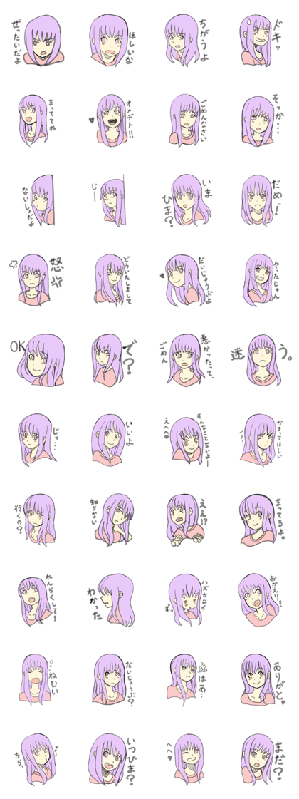 purple haired girl